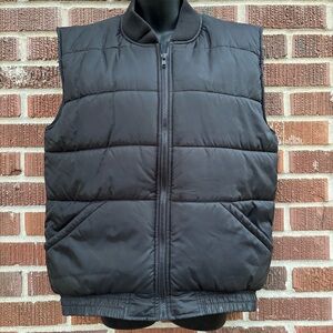 David Taylor Black Puffer Nylon Vest Front pockets Men’s Size Medium